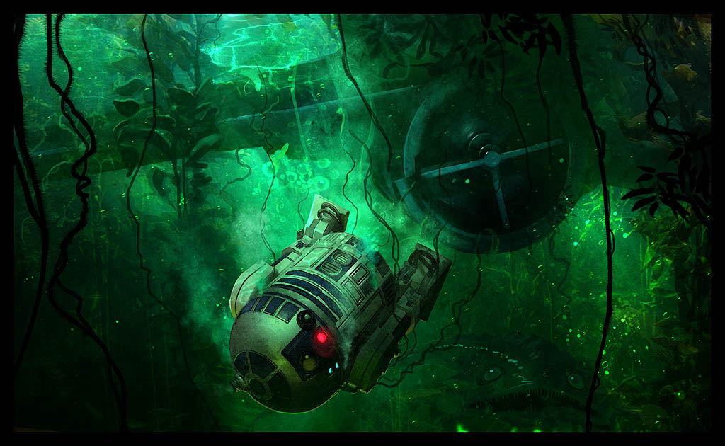 benjamin carre illustrations R2-D2 dagobah
