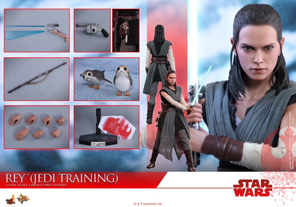 Star Wars The Last Jedi Hot Toys Rey Jedi Training Sixth Scale Figure