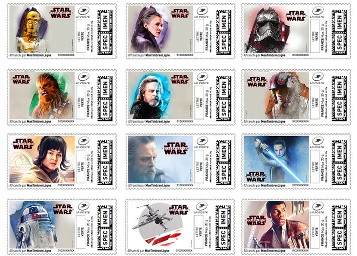 La poster The Last Jedi timbres