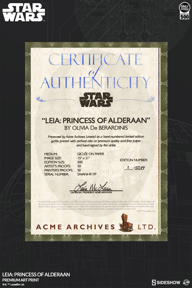 Sideshow Collectibles Princess Leia Artprint