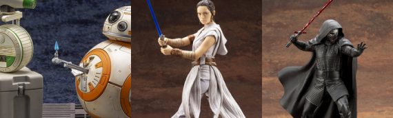 Kotobukiya – Les statues ArtFX The Rise of Skywalker D-O & BB-8, Rey et Kylo Ren