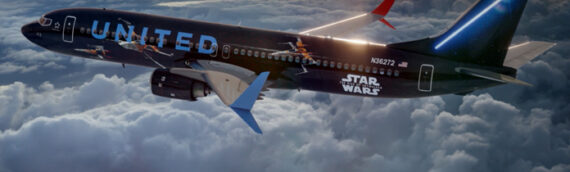 United Airlines – Le timelapse de la décoration du Boeing 737 aux couleurs de l’épisode IX