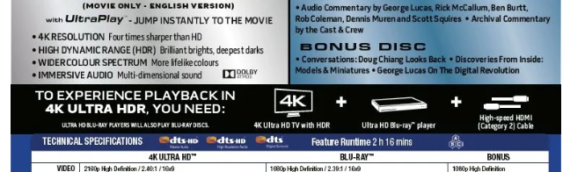 Rééditions des films en 4K UltraHD: Les bonus dévoilés