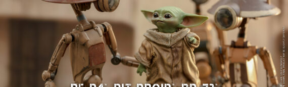 Hot Toys : Un set de 3 droïdes, R5-D4, Pit Droid, BD-72