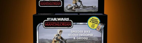 HASBRO – Star Wars The Vintage Collection Speeder Bike, Scout Trooper and Grogu SET