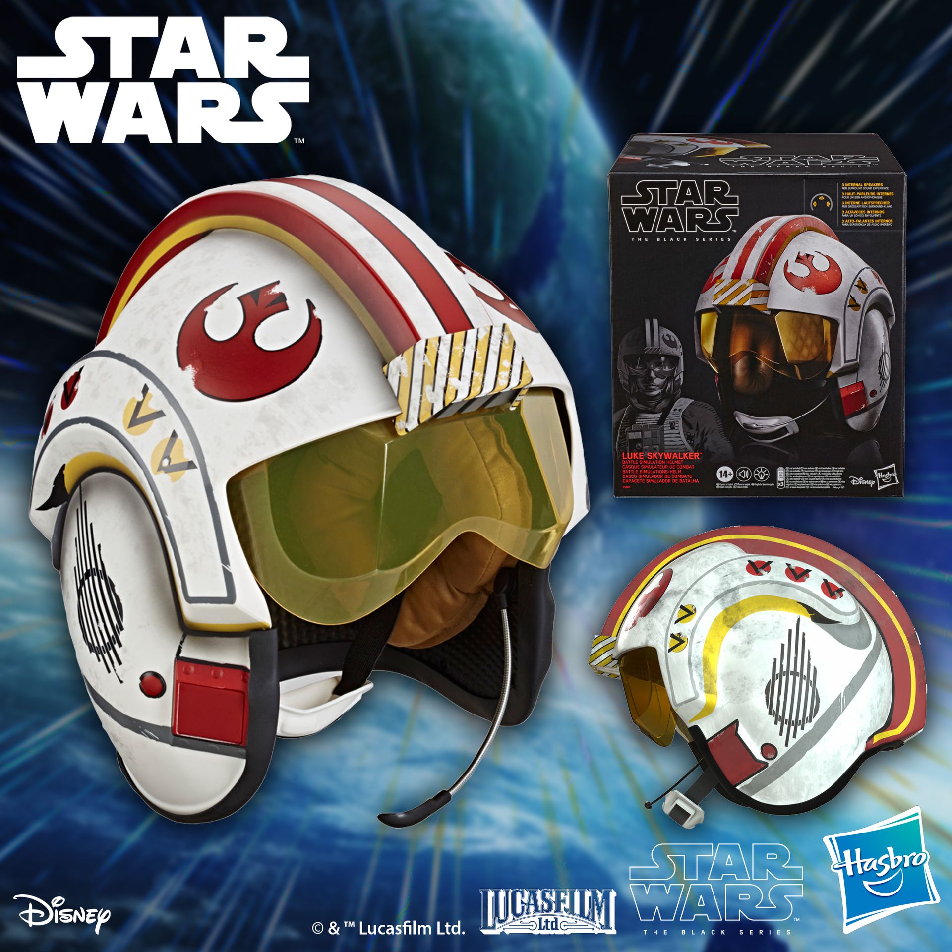 Réplique Star Wars - Casque Luke Rebel Pilot Echelle 1 - Hasbro