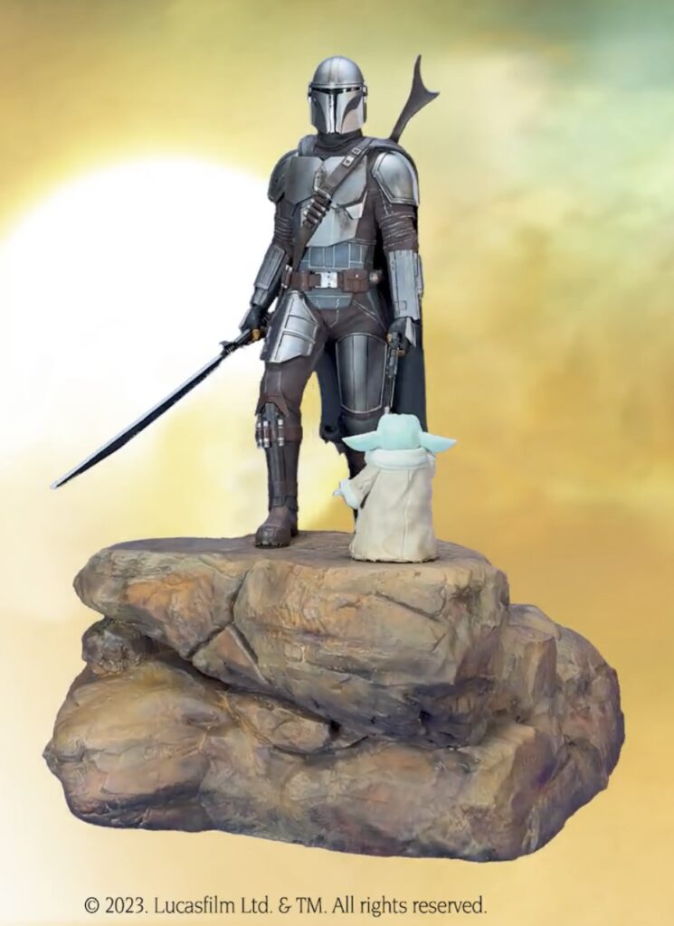 Attacks The Mandalorian & The Child statue