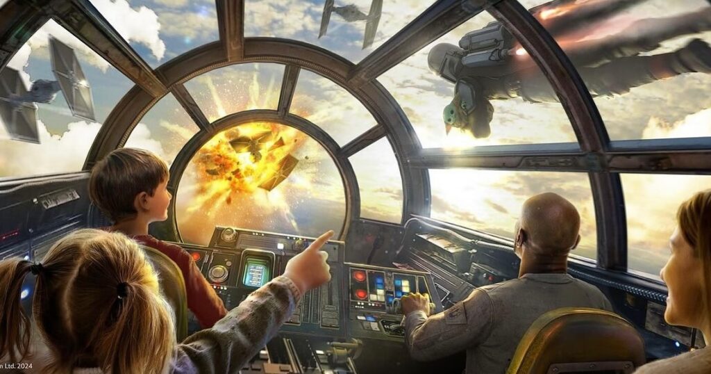 Mando et Grogu Millenium Falcon