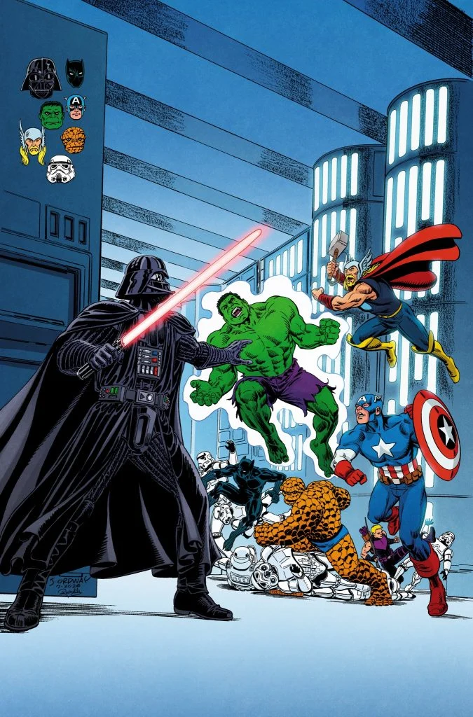 Variant 5: re-visite d'une scène d'Un Nouvel Espoir avec Vader affrontant Captain America, Hulk, Thor et d'autres.